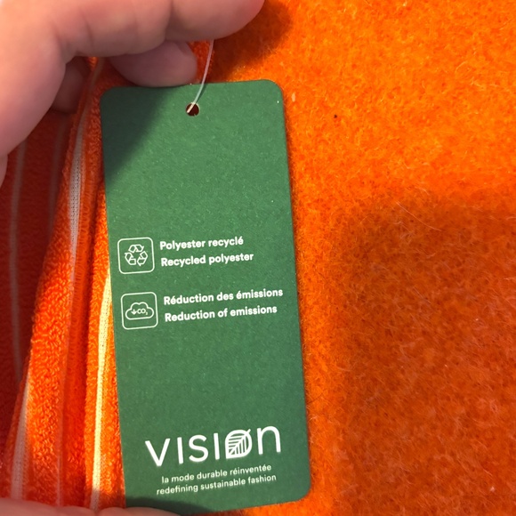 Orange terry short sleeve button up shirt NWT - Picture 5 of 9